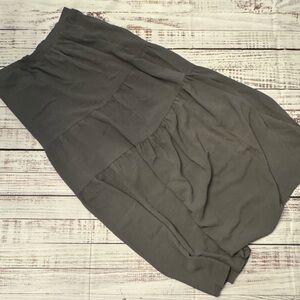 Bobeau Tiered Maxi Skirt in Charcoal Gray